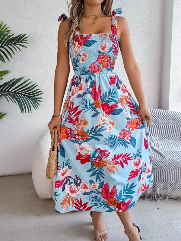 Hazel Blues® |  Smocked Floral Tie Shoulder Midi Dress Cheap - Image 3