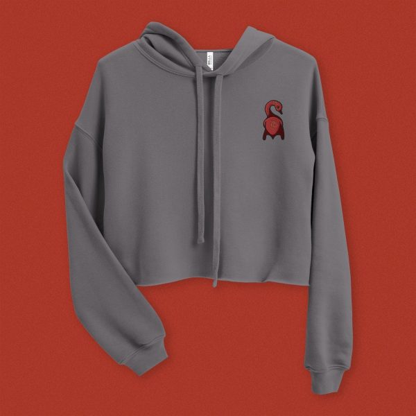 Roasted Duck Embroidered Crop Hoodie Discount - Image 3