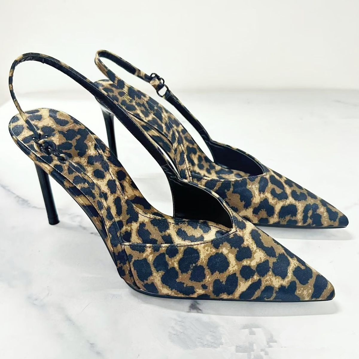 Hazel Blues® |  Leopard Slingback Pointed Toe Pumps Cheap