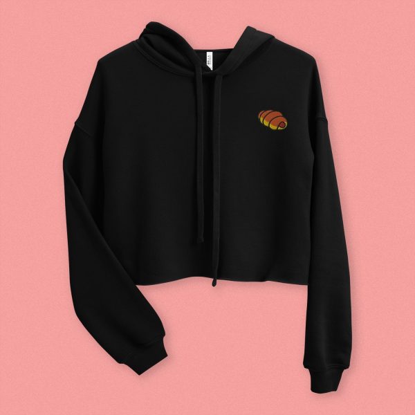 Hot Dog Bun Embroidered Crop Hoodie Supply - Image 4