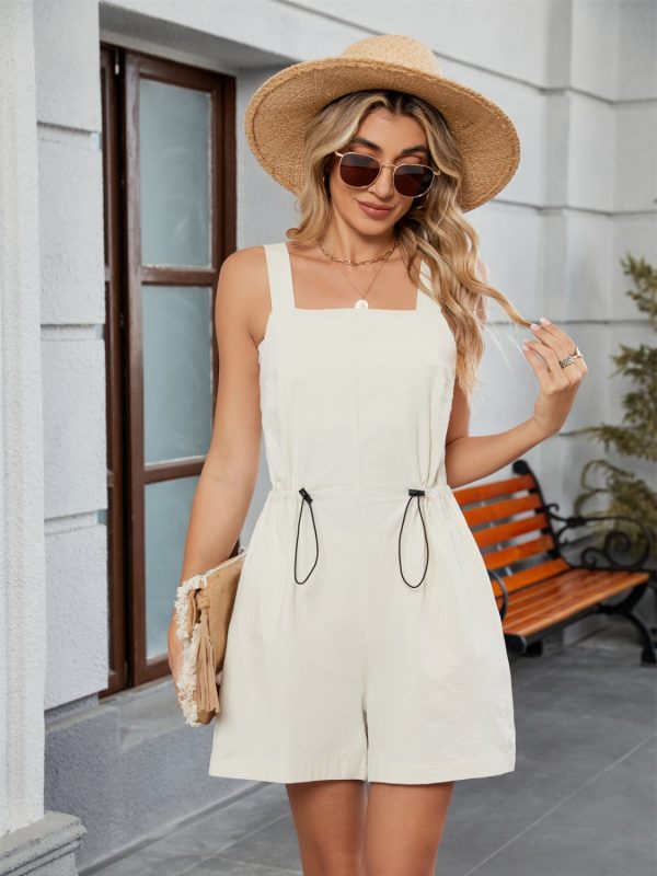 Hazel Blues® |  Drawstring Wide Strap Romper with Pockets For Cheap - Image 3