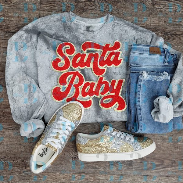 Hazel Blues® | 5 Colors | Santa Baby Script Iron-on Patch on Sale - Image 5