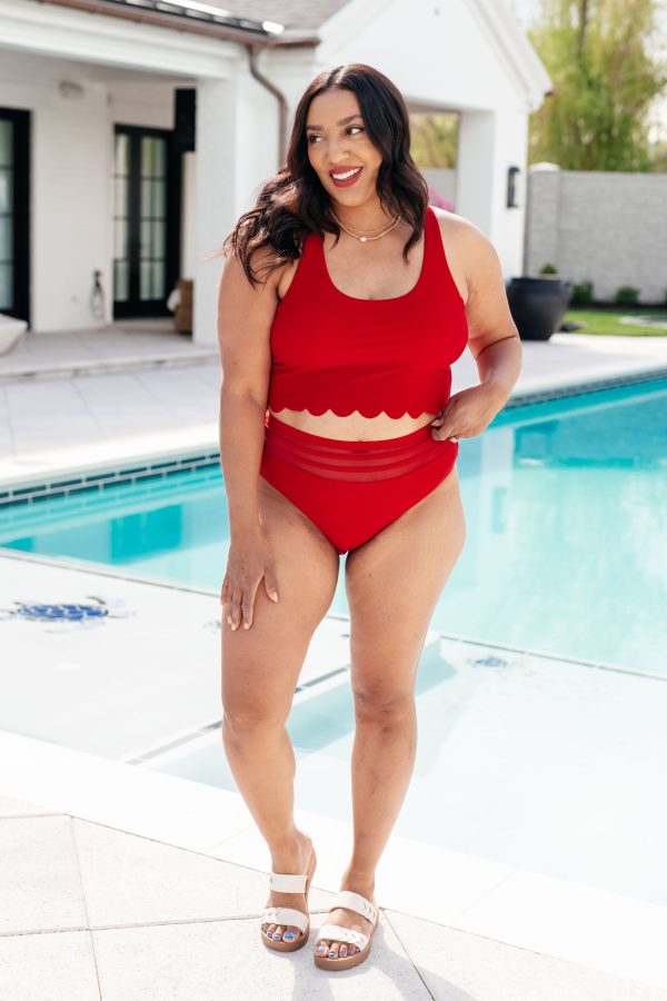 Hazel Blues® |  Tonga Scalloped Swim Top on Sale - Image 4