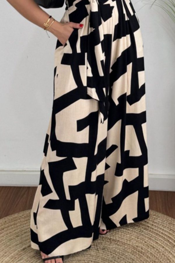 Hazel Blues® |  Printed Surplice Sleeveless Tie Waist Jumpsuit Online now - Image 3