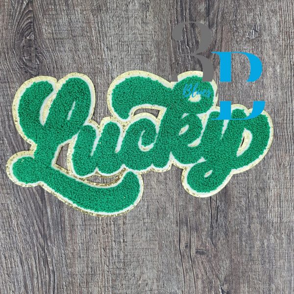 Hazel Blues® |  LUCKY script Iron-on Patch Online - Image 5