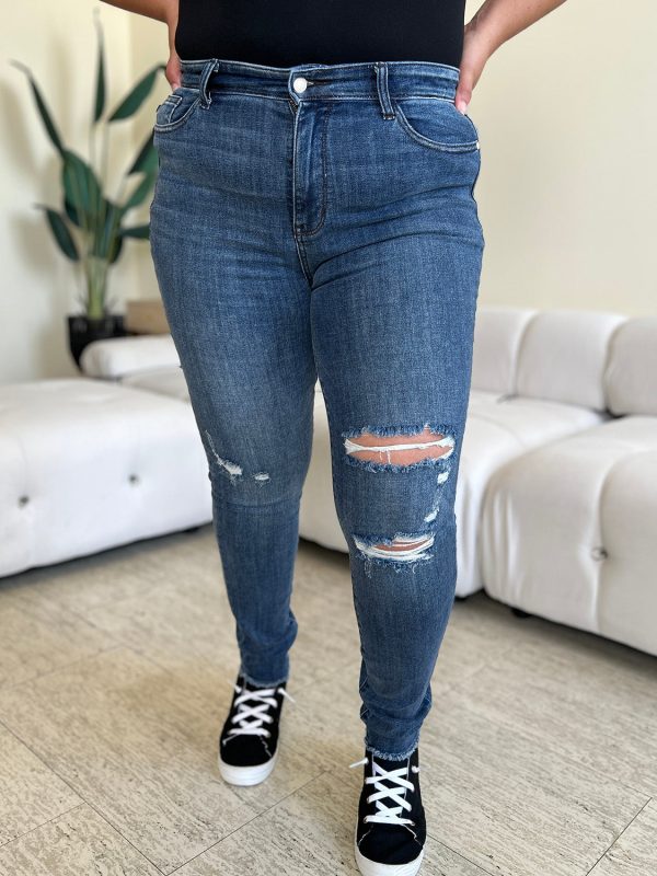 Hazel Blues® |  Judy Blue High Waist Distressed Skinny Jeans For Sale