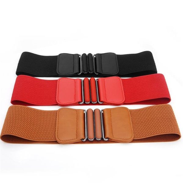 Arimonz Solid Stretch Elastic Wide Waist Belts For Women on Sale - Image 5